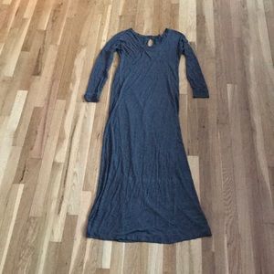 Anthropologie long sleeve grey maxi dress